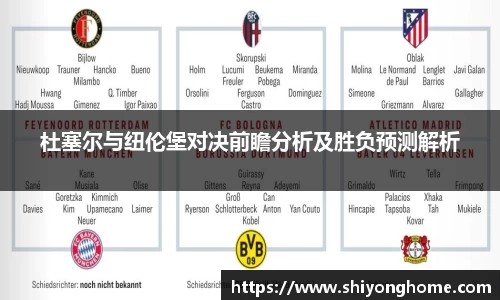 杜塞尔与纽伦堡对决前瞻分析及胜负预测解析